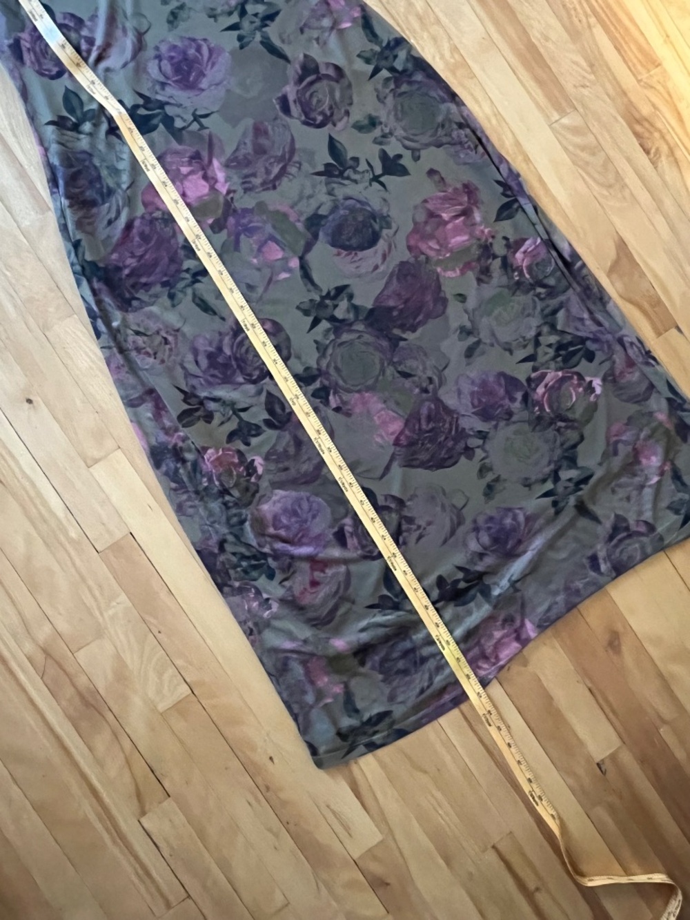 Romantic slinky rose print maxi dress in earth tones - XL - Picture 11 of 11
